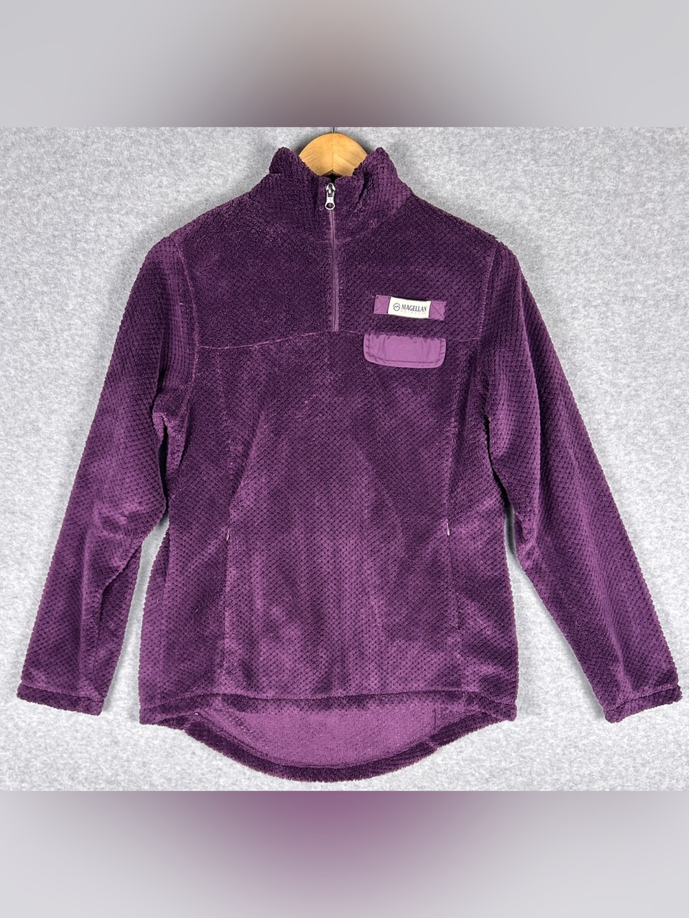 Magellan Outdoors Women's XS Purple Fleece 1/4 Zip Pullover Sherpa Hiking